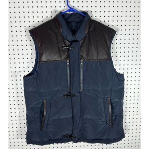 Orvis puffer leather top vest size L